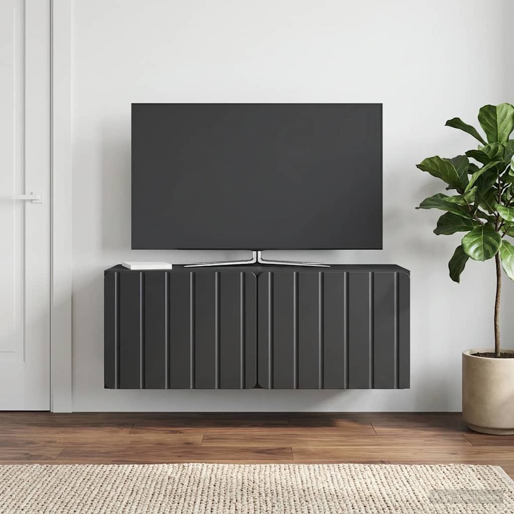 vidaXL Wall-Mounted TV Cabinet 78.5 x 31 x 30 cm Black Engineered Wood 1
