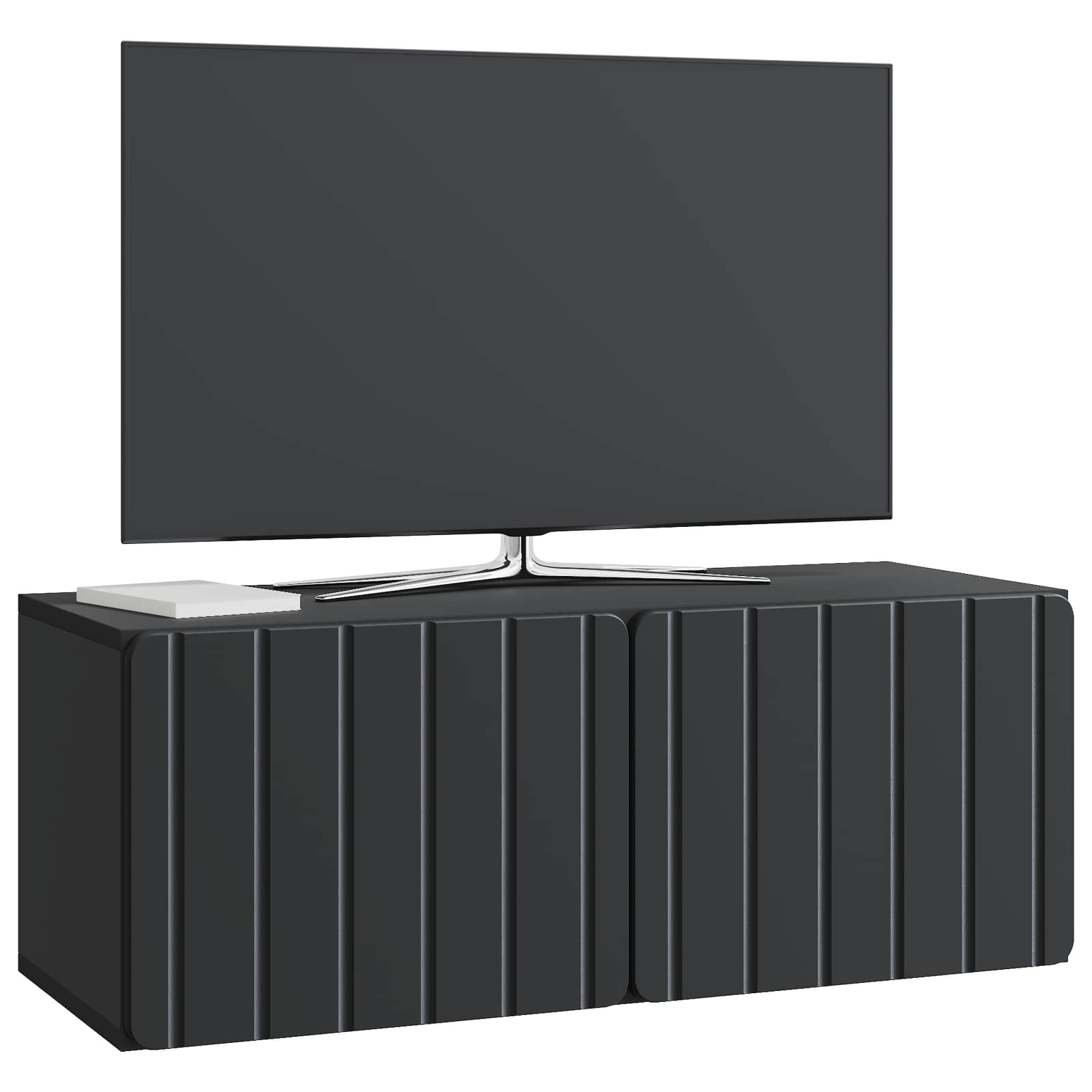vidaXL Wall-Mounted TV Cabinet 78.5 x 31 x 30 cm Black Engineered Wood 3