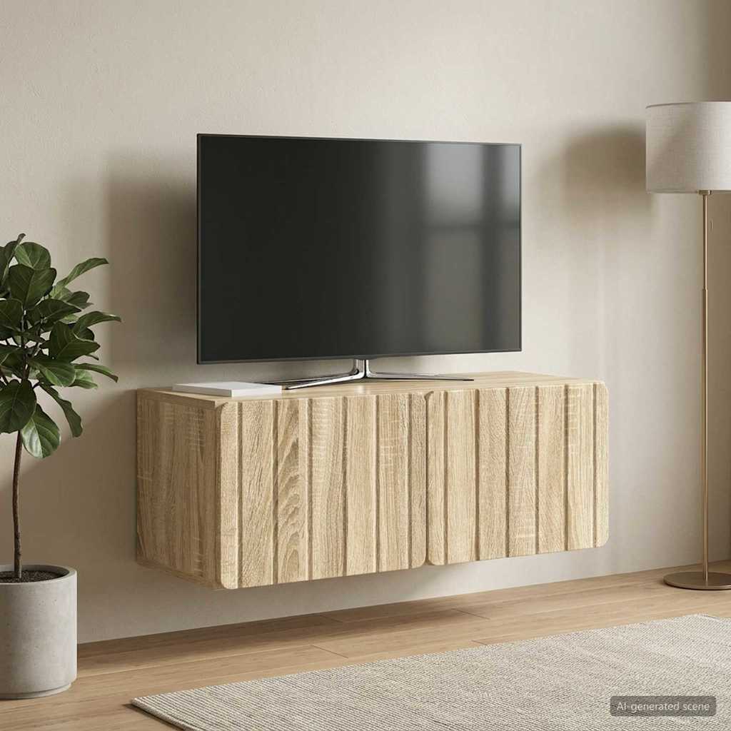 vidaXL Wall-Mounted TV Cabinet 78.5 x 31 x 30 cm Sonoma Oak 4