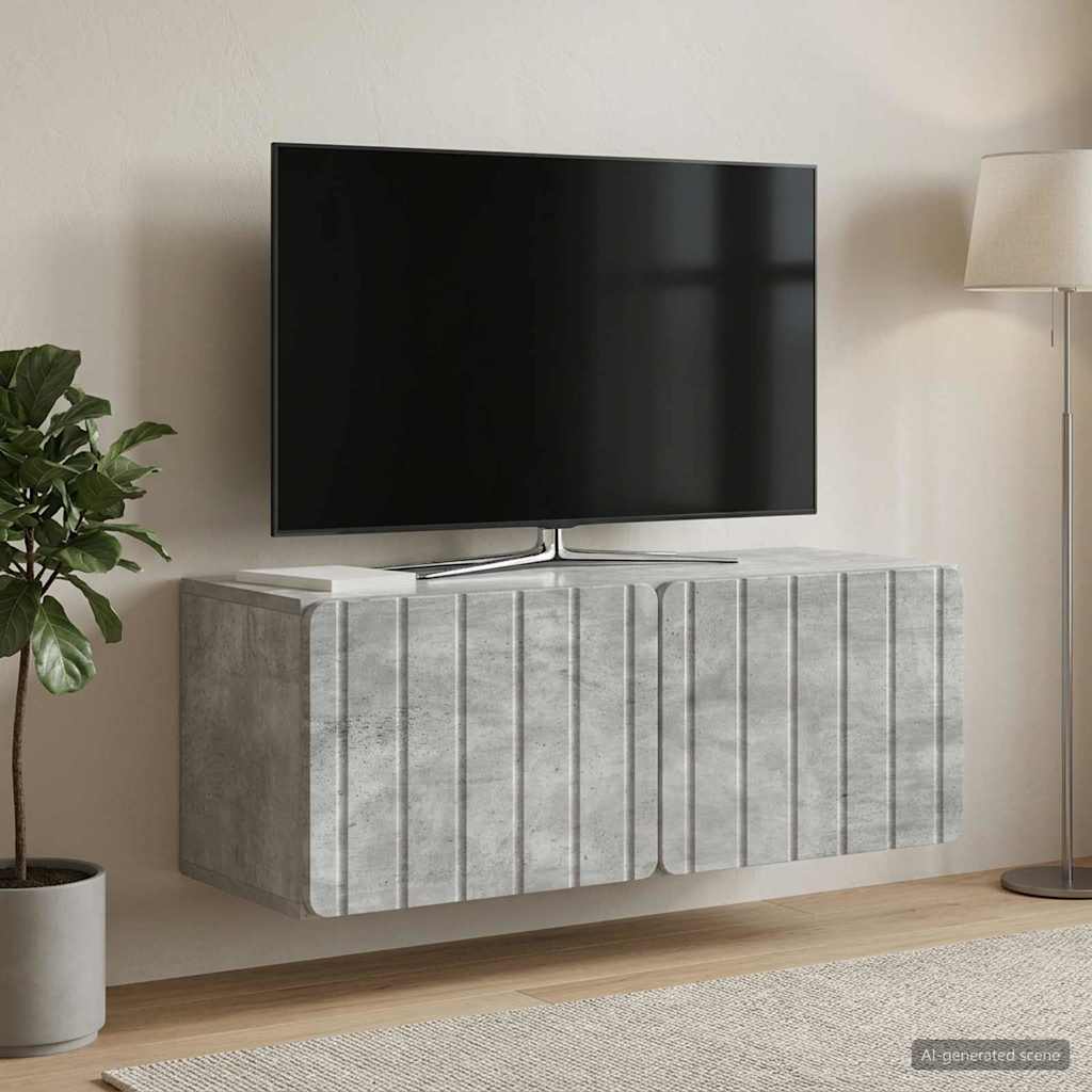 vidaXL Wall-Mounted TV Cabinet 78.5 x 31 x 30 cm Concrete Grey 1