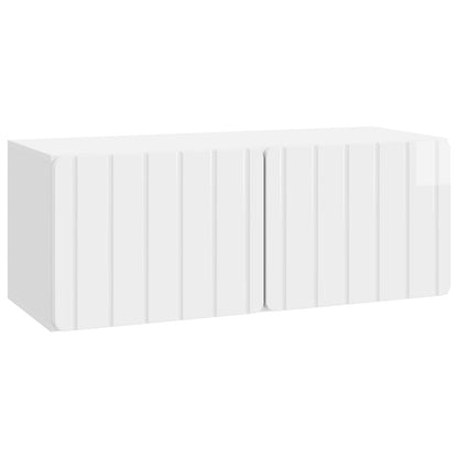vidaXL Wall-Mounted TV Cabinet 78.5 x 31 x 30 cm High Gloss White 2