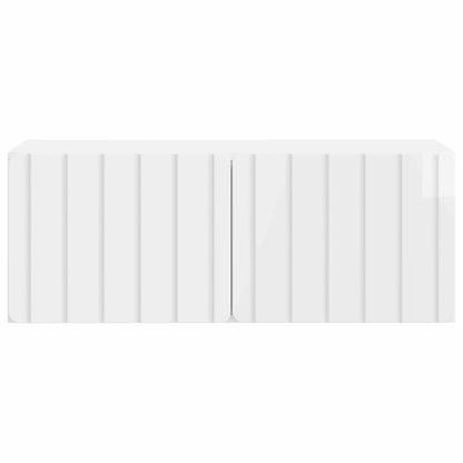 vidaXL Wall-Mounted TV Cabinet 78.5 x 31 x 30 cm High Gloss White 6