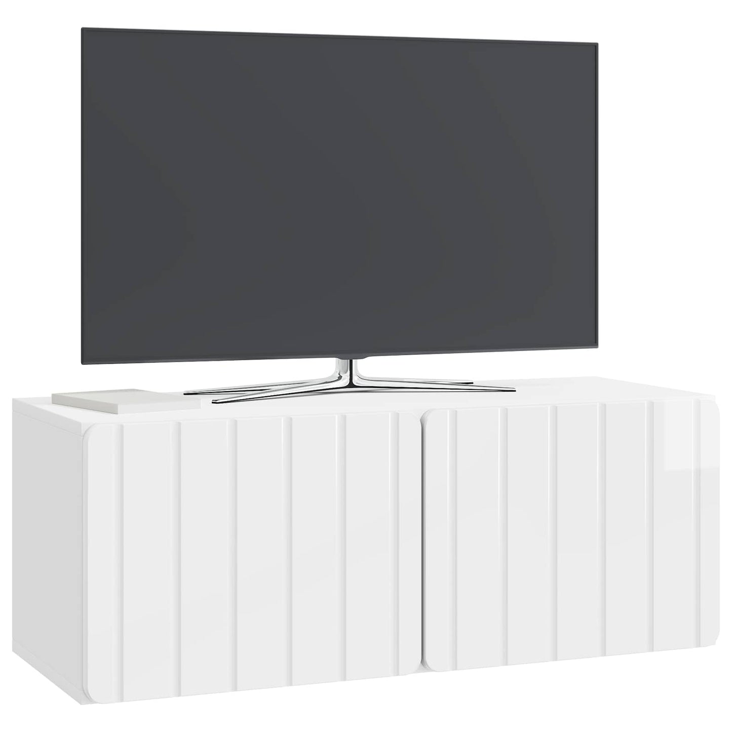 vidaXL Wall-Mounted TV Cabinet 78.5 x 31 x 30 cm High Gloss White 3