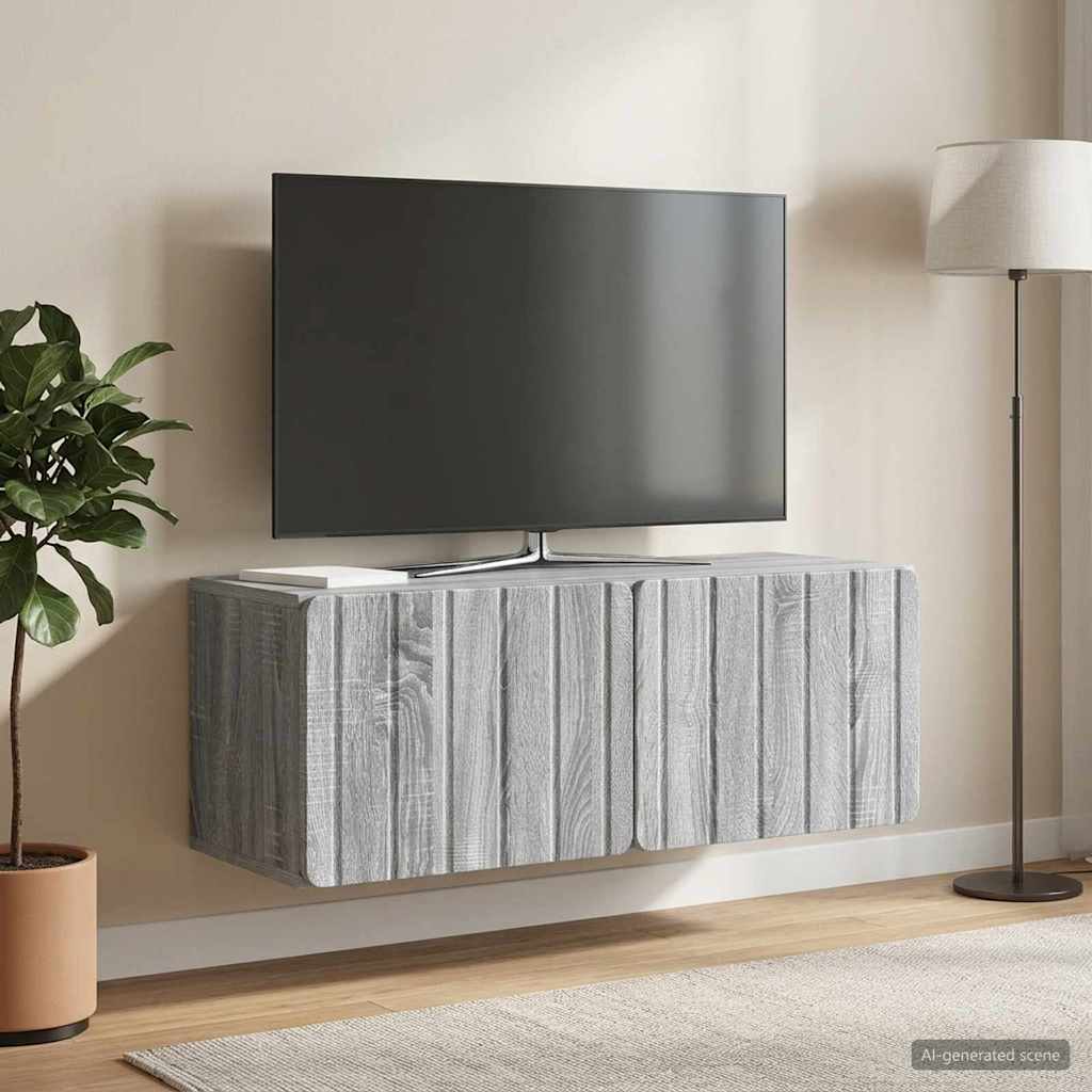 vidaXL Wall-Mounted TV Cabinet 78.5 x 31 x 30 cm Grey Sonoma 1