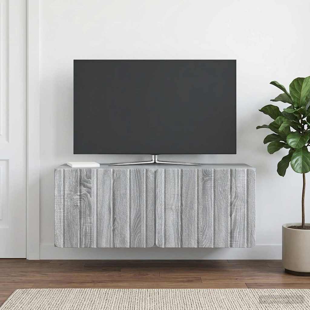 vidaXL Wall-Mounted TV Cabinet 78.5 x 31 x 30 cm Grey Sonoma 4