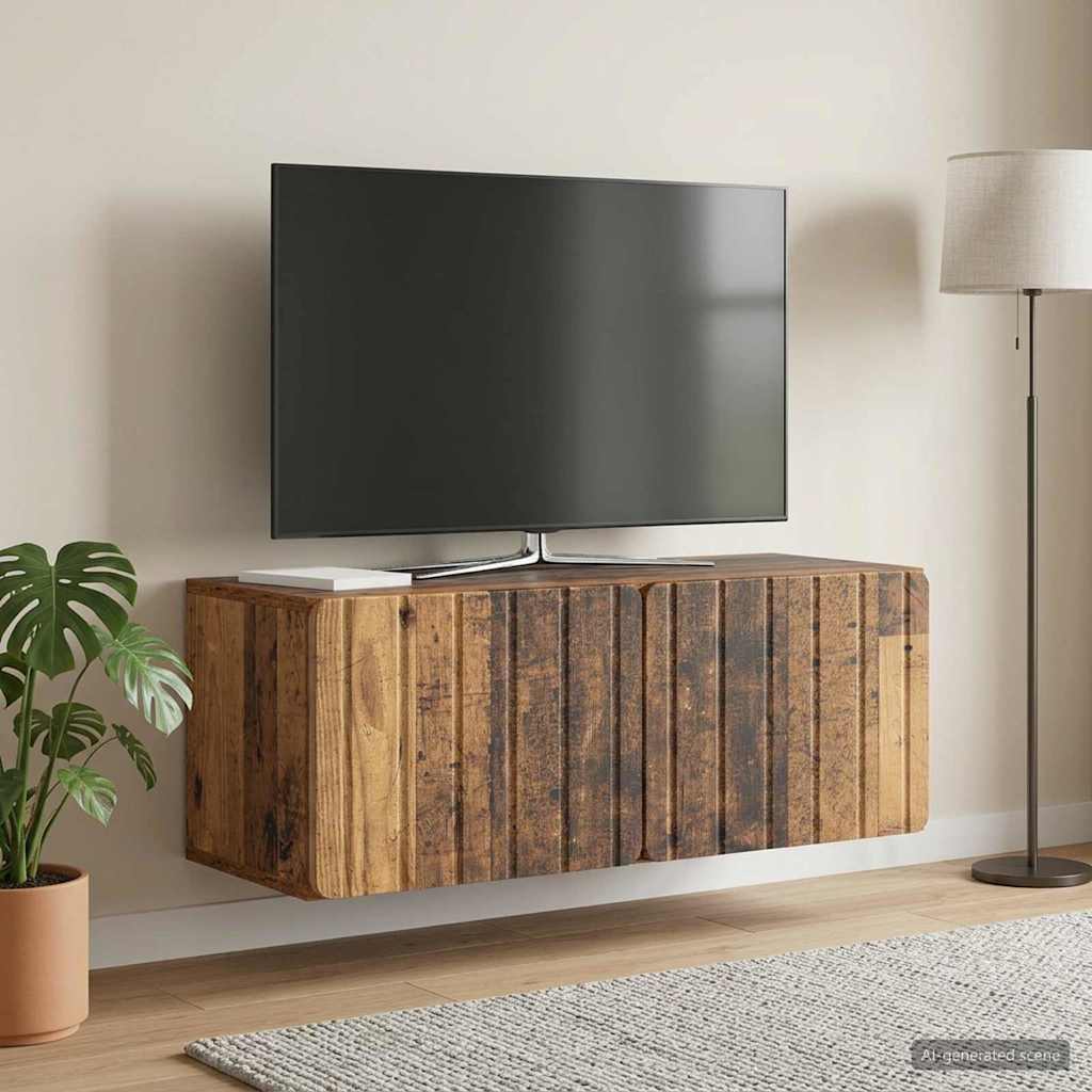 vidaXL Wall-Mounted TV Cabinet 78.5 x 31 x 30 cm Old Wood 1