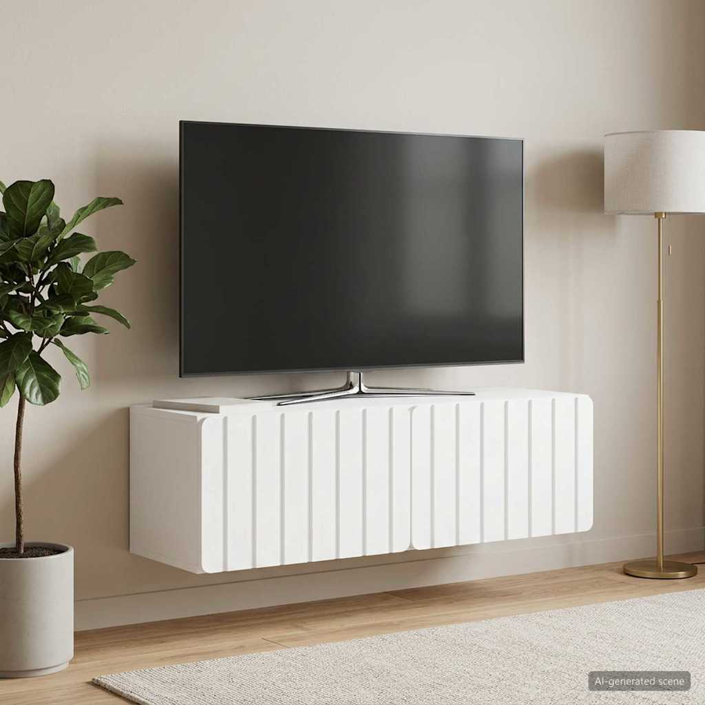 vidaXL Wall-Mounted TV Cabinet 98 x 31 x 30 cm White Engineered Wood 1