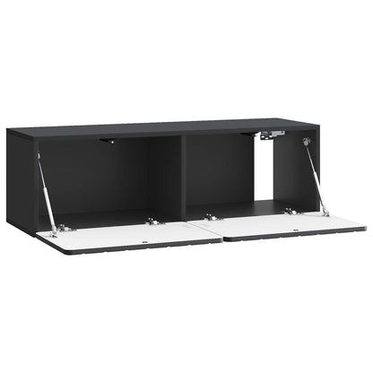 vidaXL Wall-Mounted TV Cabinet 98 x 31 x 30 cm Black Engineered Wood 5