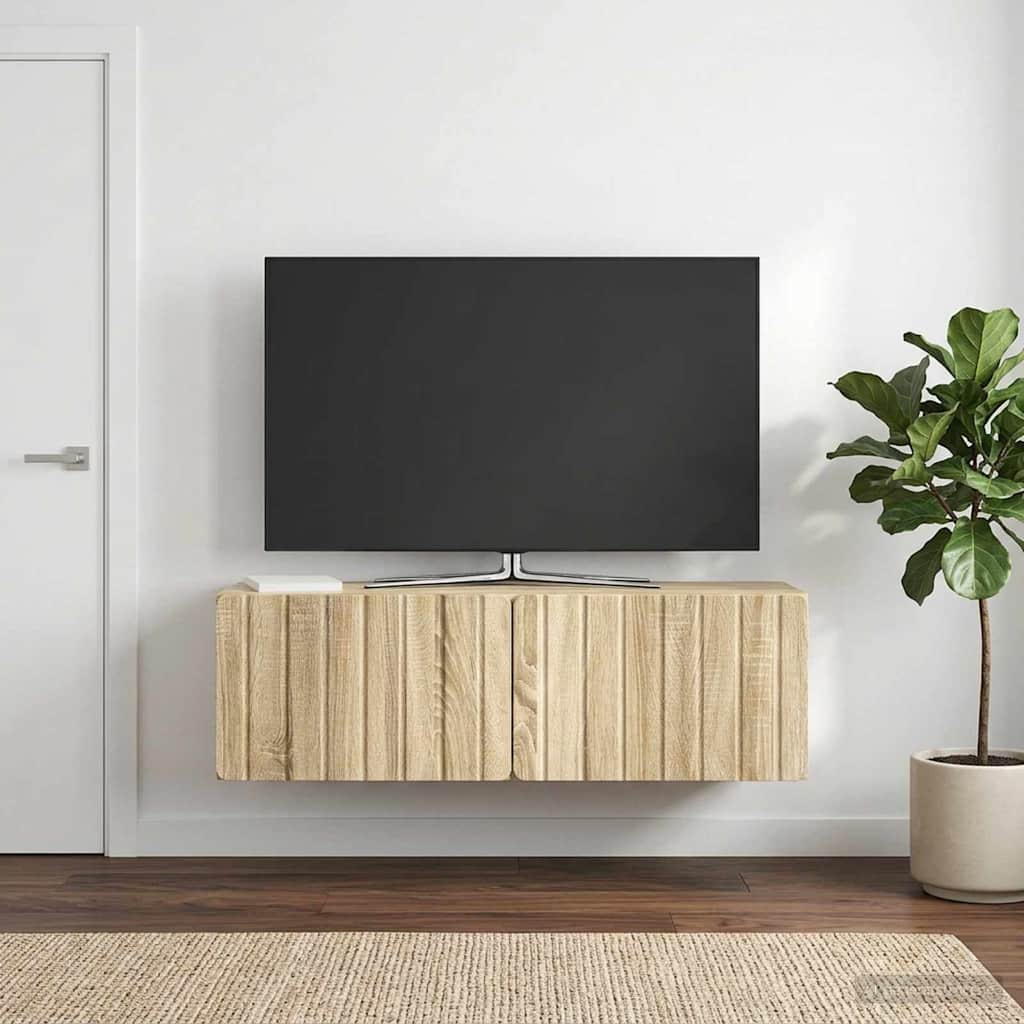 vidaXL Wall-Mounted TV Cabinet 98 x 31 x 30 cm Sonoma Oak 1