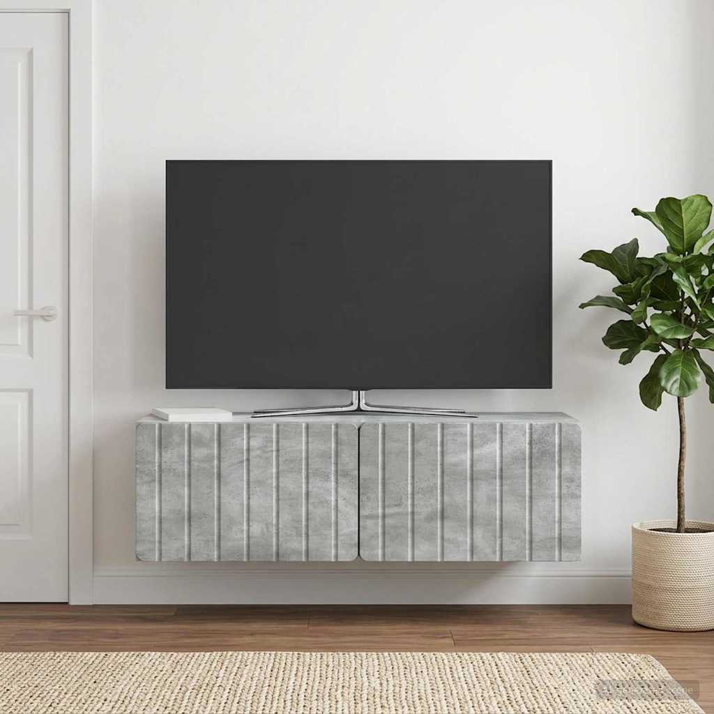 vidaXL Wall-Mounted TV Cabinet 98 x 31 x 30 cm Concrete Grey 1