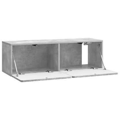 vidaXL Wall-Mounted TV Cabinet 98 x 31 x 30 cm Concrete Grey 5