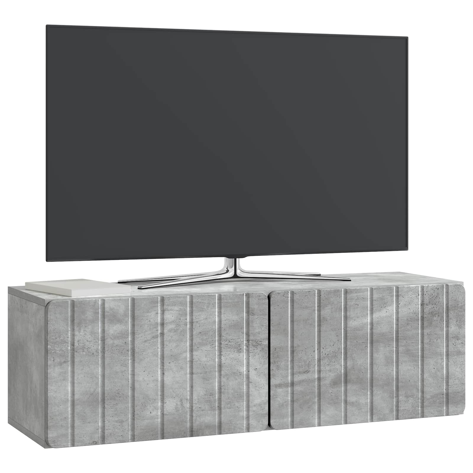 vidaXL Wall-Mounted TV Cabinet 98 x 31 x 30 cm Concrete Grey 3