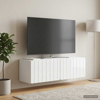 vidaXL Wall-Mounted TV Cabinet 98 x 31 x 30 cm High Gloss White 1