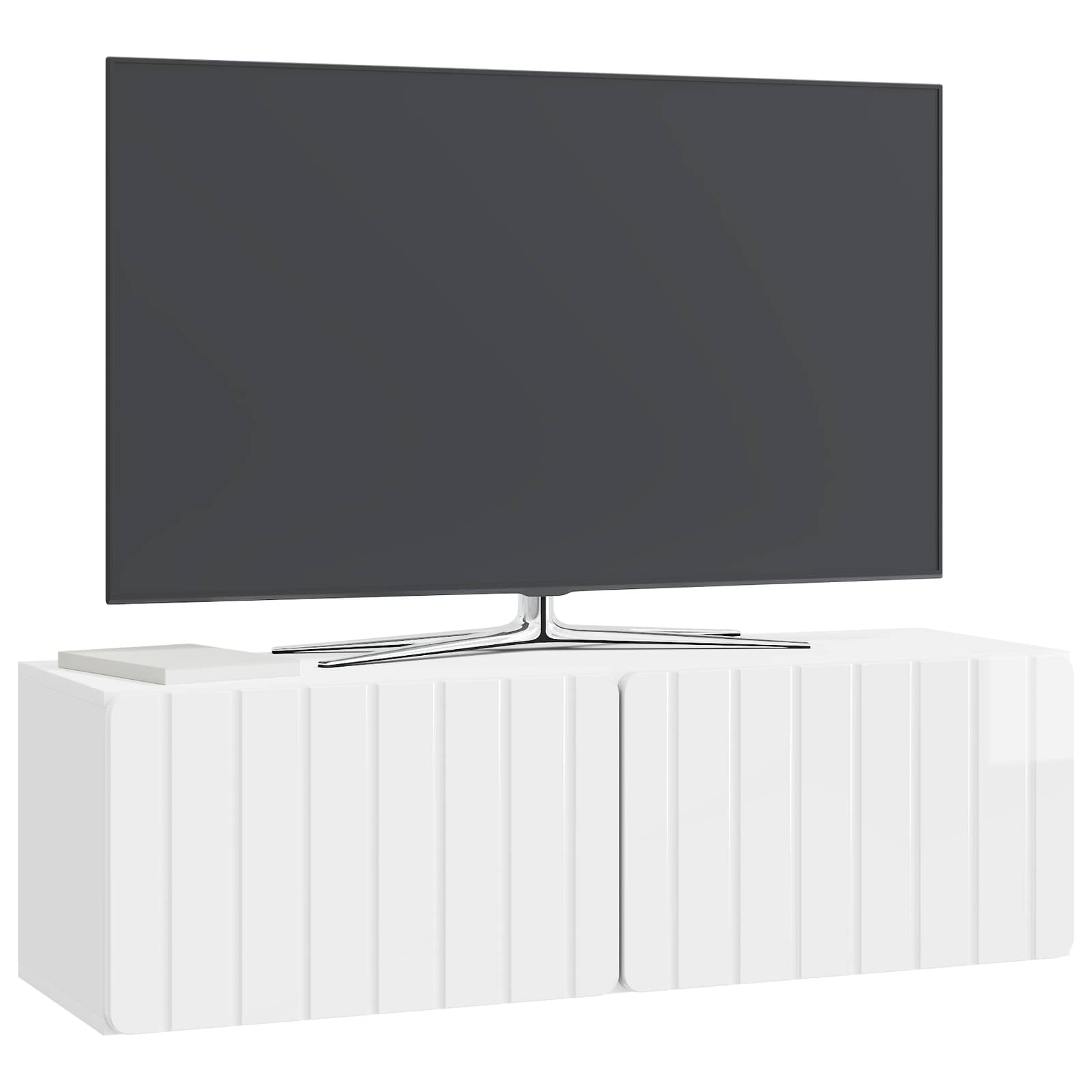 vidaXL Wall-Mounted TV Cabinet 98 x 31 x 30 cm High Gloss White 3