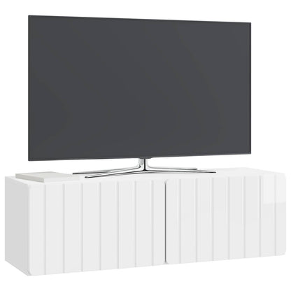 vidaXL Wall-Mounted TV Cabinet 98 x 31 x 30 cm High Gloss White 3