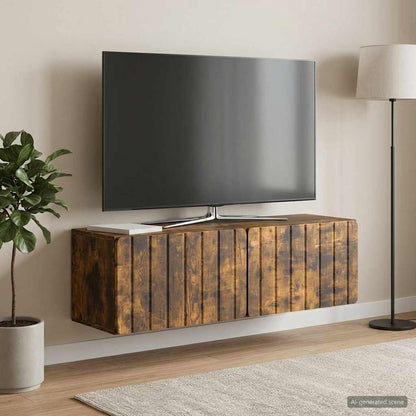 vidaXL Wall-Mounted TV Cabinet 98 x 31 x 30 cm Smoked Oak 4