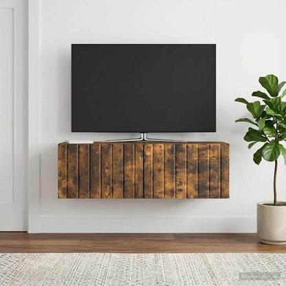 vidaXL Wall-Mounted TV Cabinet 98 x 31 x 30 cm Smoked Oak 1