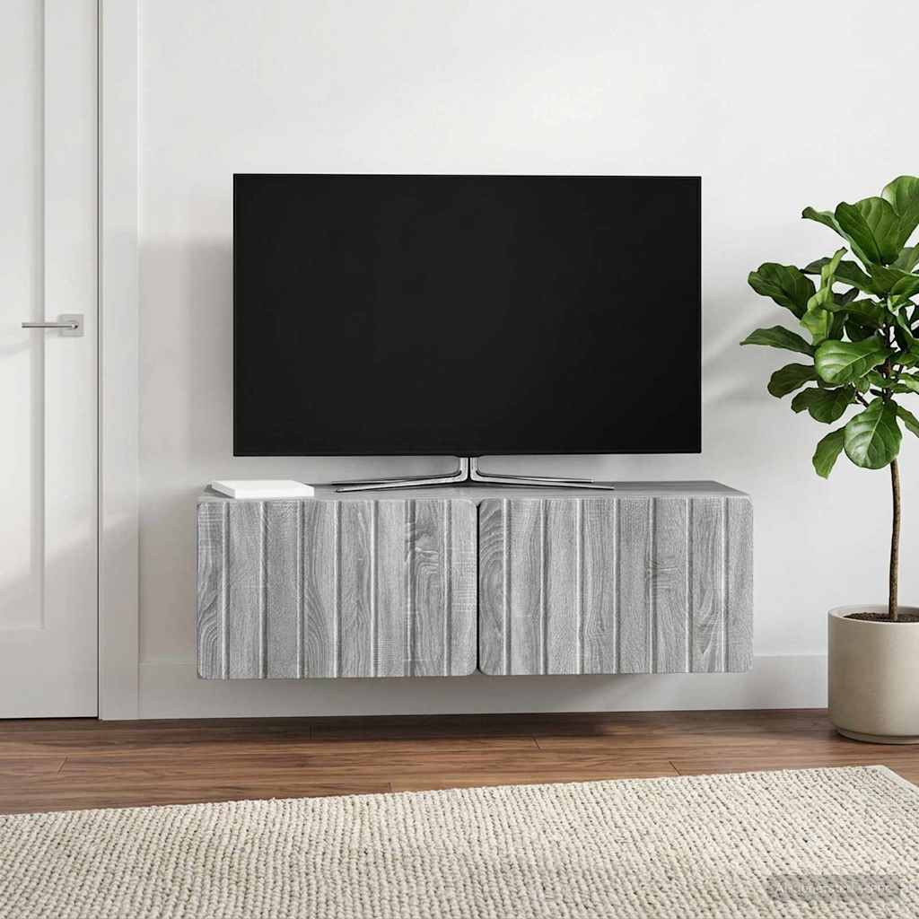 vidaXL Wall-Mounted TV Cabinet 98 x 31 x 30 cm Grey Sonoma 1