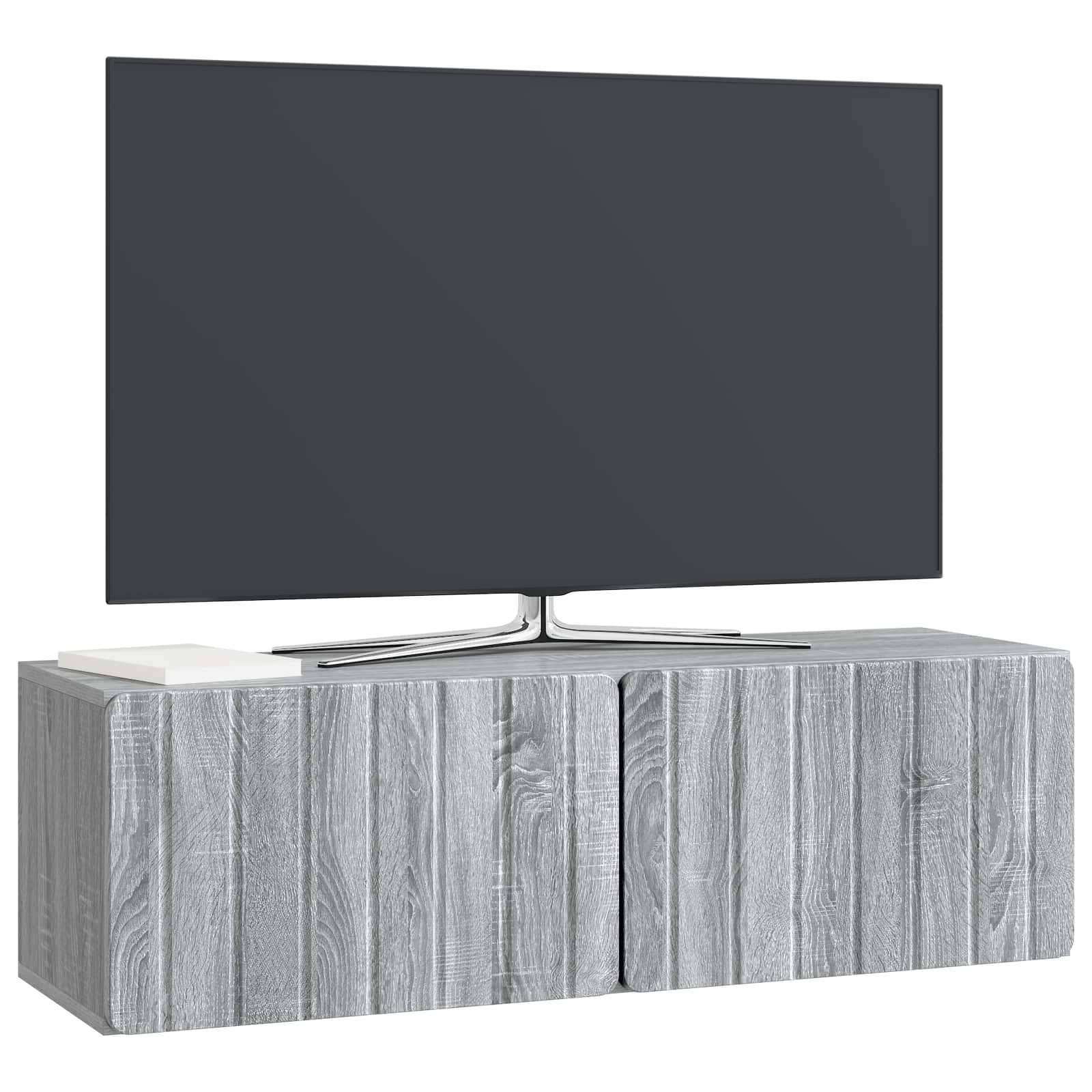 vidaXL Wall-Mounted TV Cabinet 98 x 31 x 30 cm Grey Sonoma 3
