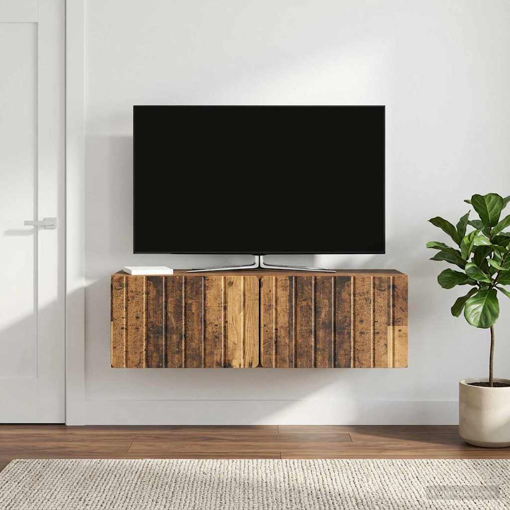 vidaXL Wall-Mounted TV Cabinet 98 x 31 x 30 cm Old Wood 1