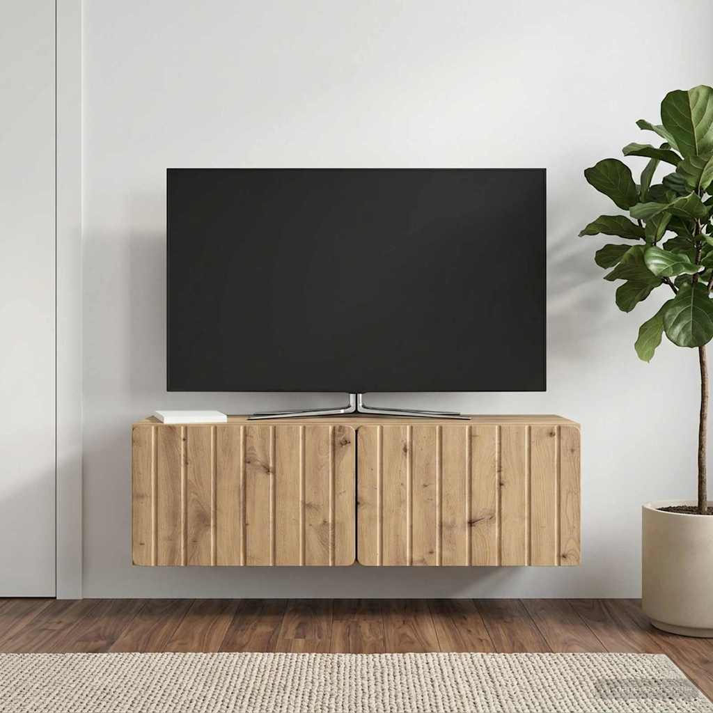 vidaXL Wall-Mounted TV Cabinet 98 x 31 x 30 cm Artisan Oak 1