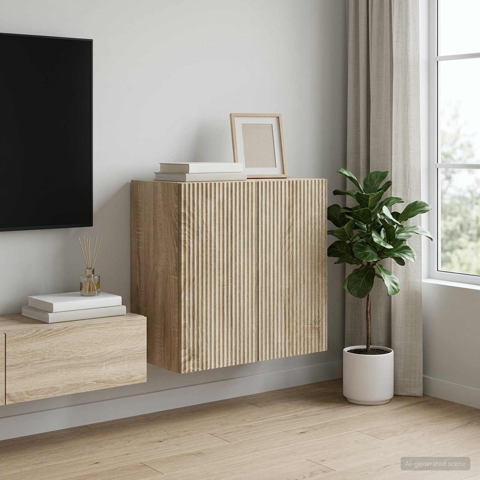 vidaXL Wall-Mounted Cabinet 59 x 31 x 60 cm Engineered Wood Sonoma Oak 1