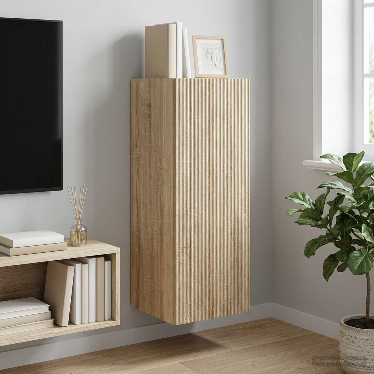 vidaXL Wall-Mounted Cabinet 33 x 34.5 x 90 cm Engineered Wood 1