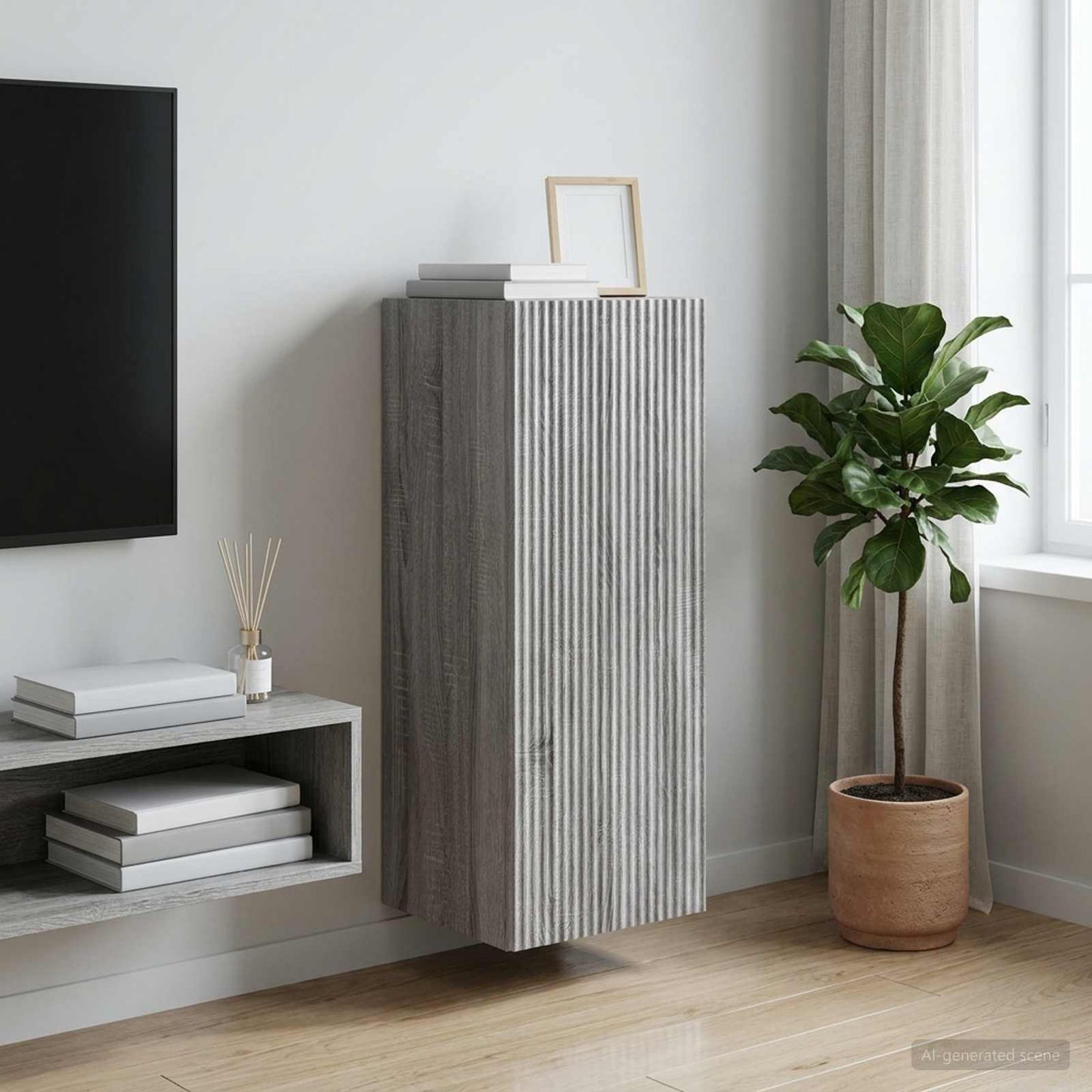 vidaXL Wall-Mounted Cabinet 33 x 34.5 x 90 cm Engineered Wood 1