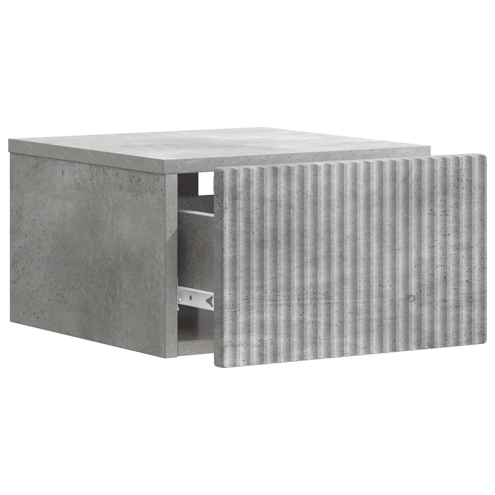 vidaXL Wall-Mounted Bedside Cabinet 2 pcs Concrete Grey 6