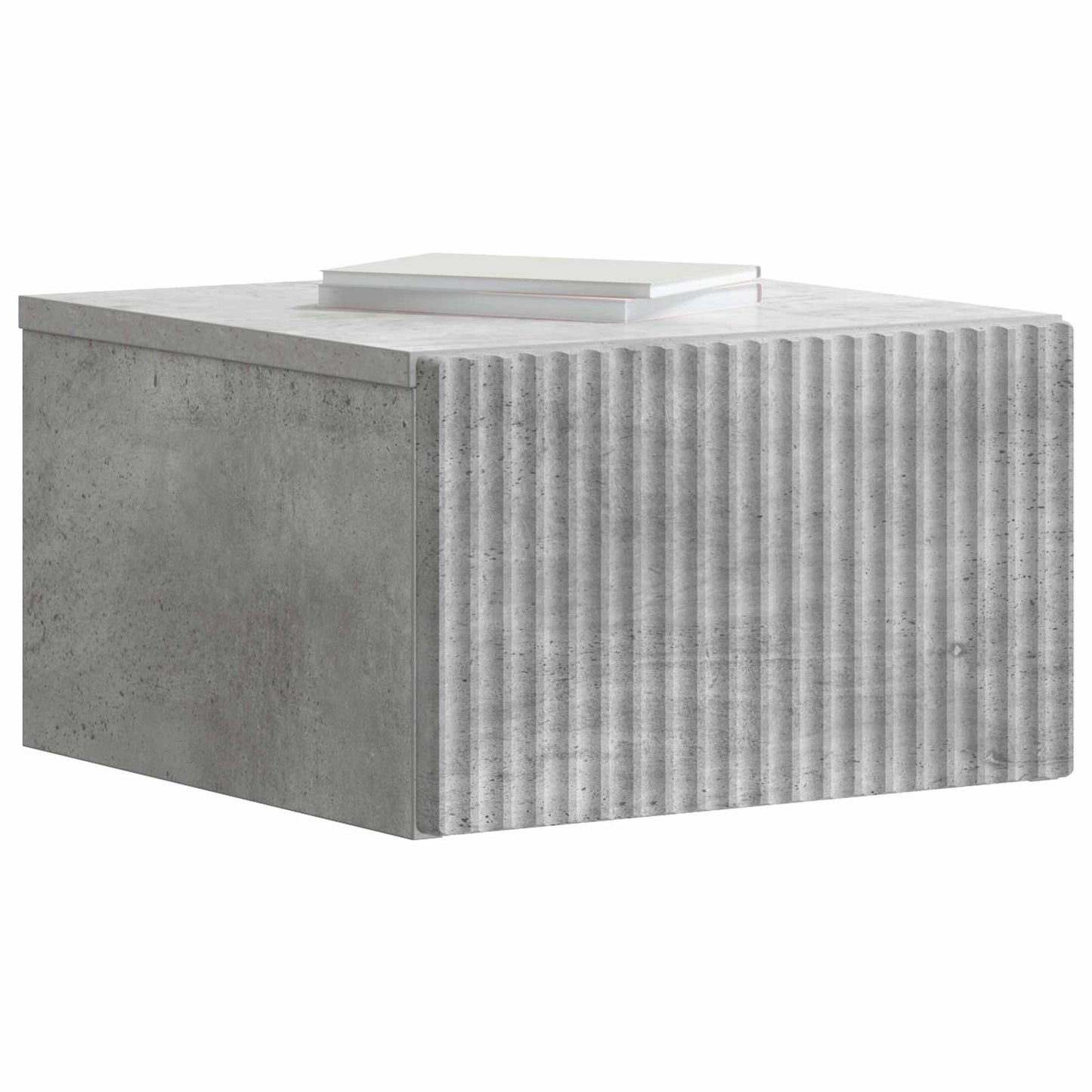 vidaXL Wall-Mounted Bedside Cabinet 2 pcs Concrete Grey 3