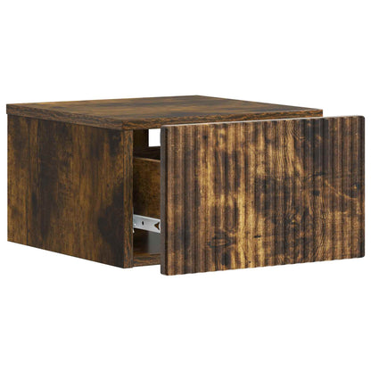 vidaXL Wall-Mounted Bedside Cabinet 2 pcs Smoked Oak 33 x 34.5 x 20 cm 6