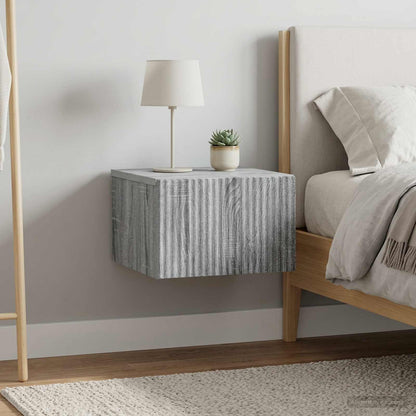 vidaXL Wall-Mounted Bedside Cabinet 2 pcs Grey Sonoma 1