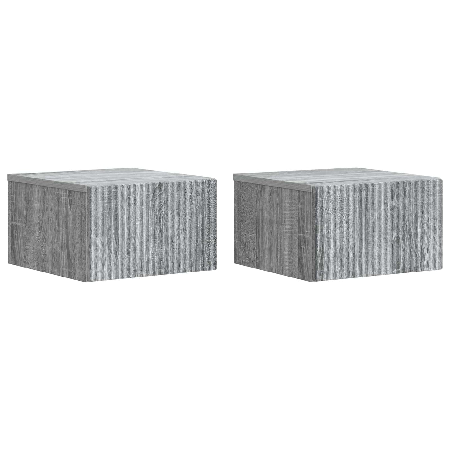 vidaXL Wall-Mounted Bedside Cabinet 2 pcs Grey Sonoma 2