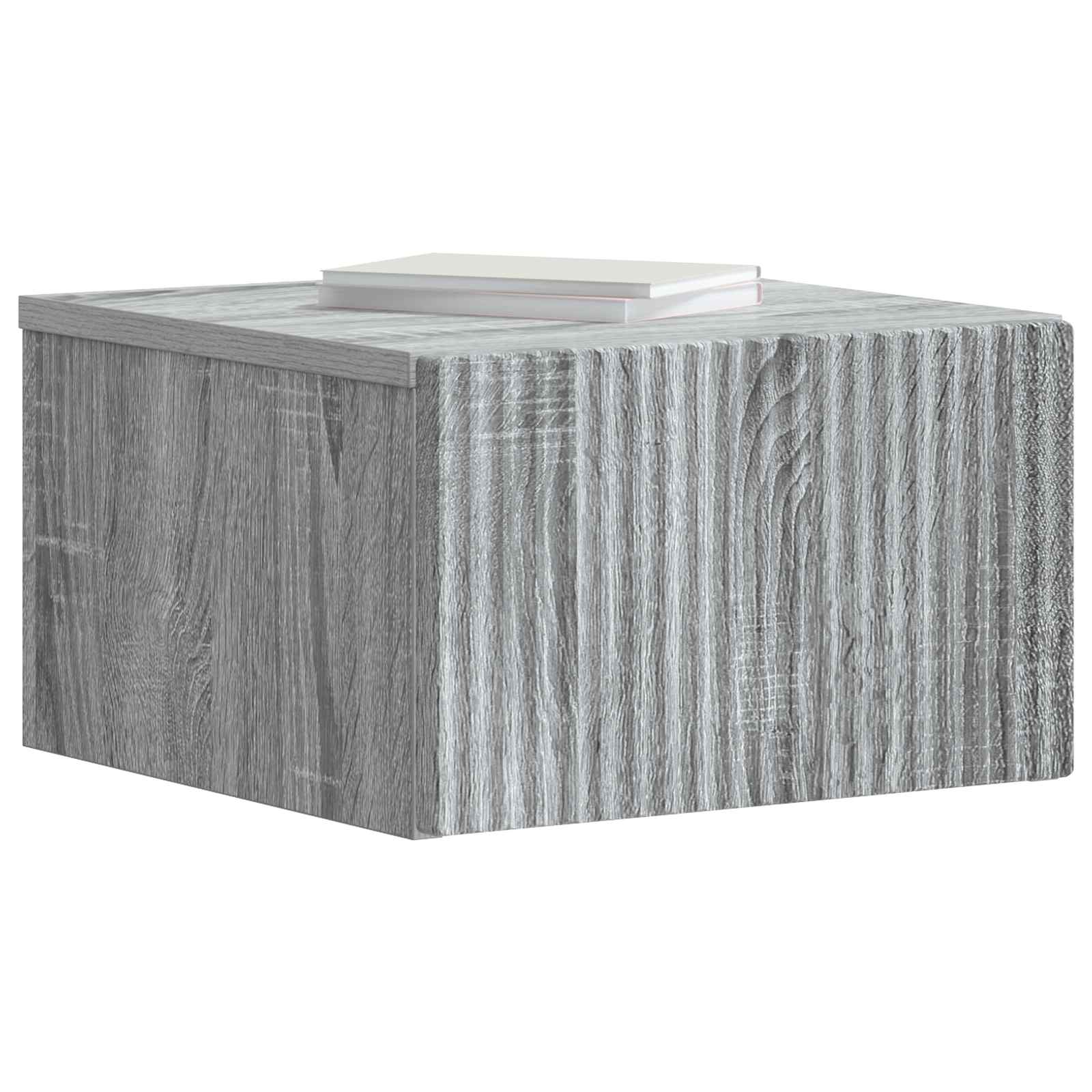 vidaXL Wall-Mounted Bedside Cabinet 2 pcs Grey Sonoma 3