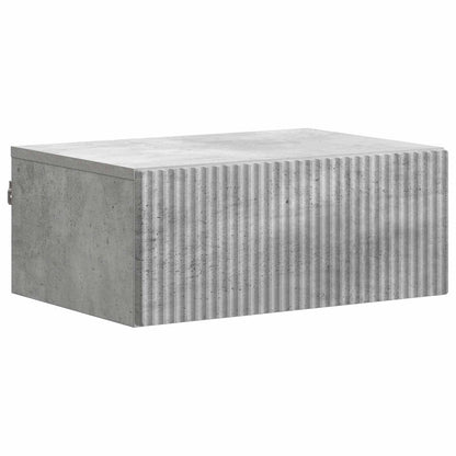 vidaXL Wall-Mounted Bedside Cabinet 2 pcs Concrete Grey 5