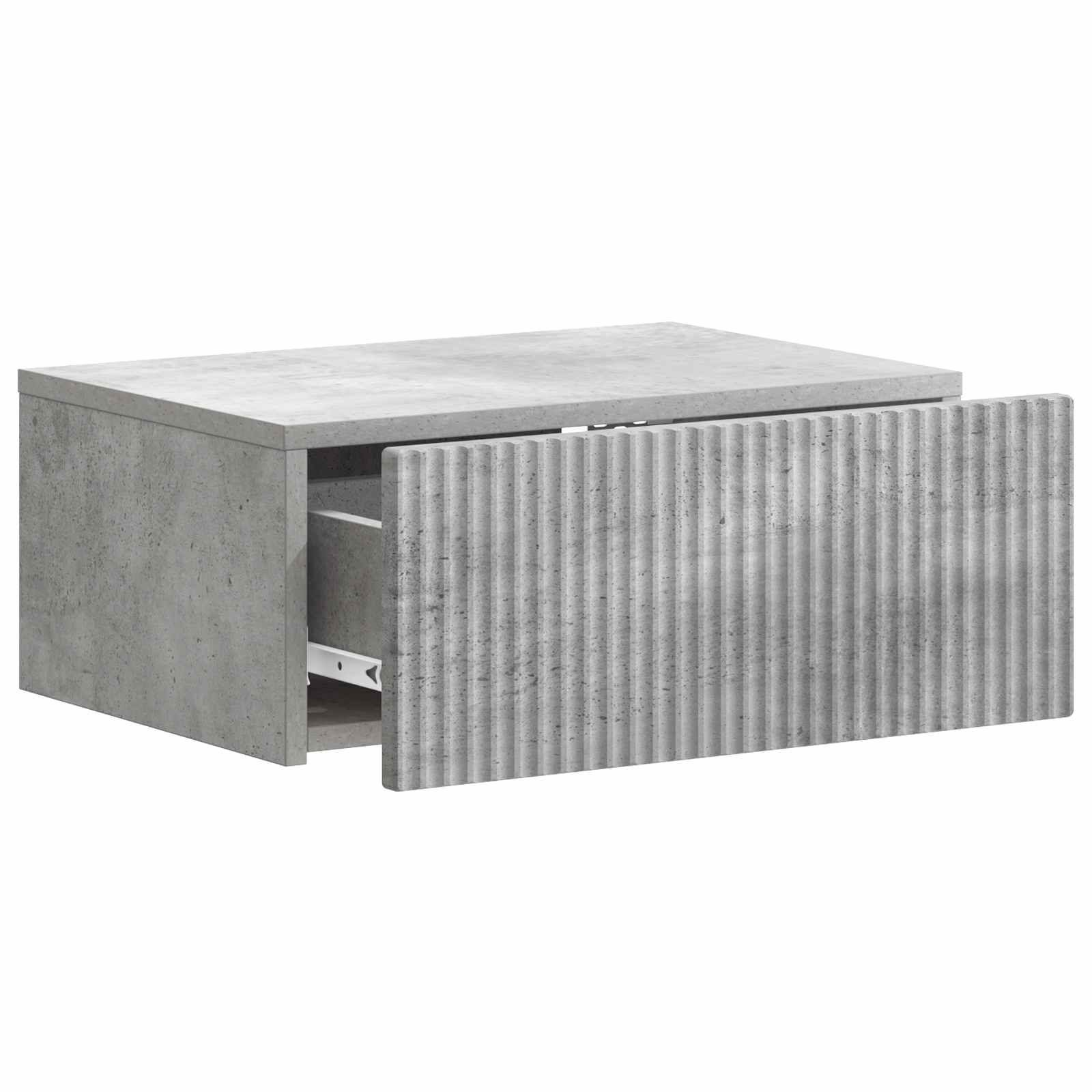 vidaXL Wall-Mounted Bedside Cabinet 2 pcs Concrete Grey 6
