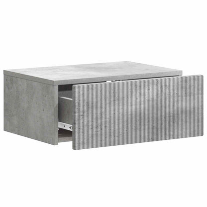 vidaXL Wall-Mounted Bedside Cabinet 2 pcs Concrete Grey 6