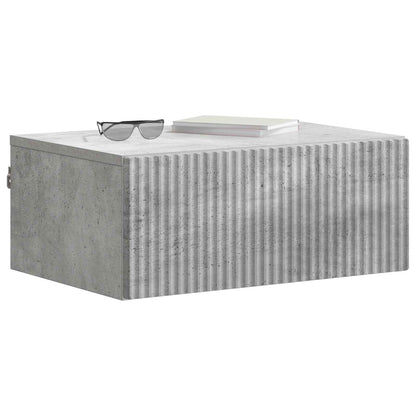 vidaXL Wall-Mounted Bedside Cabinet 2 pcs Concrete Grey 3