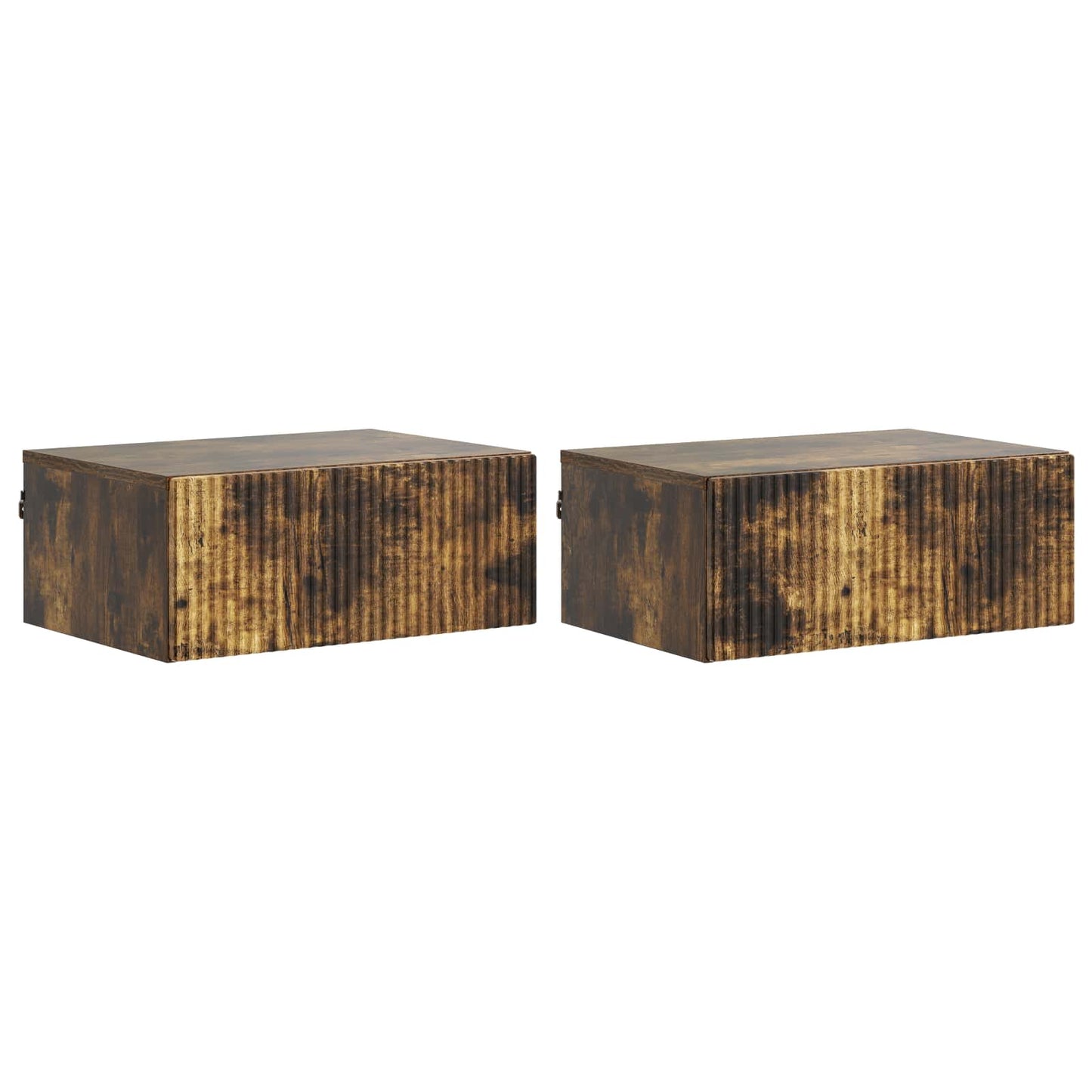 vidaXL Wall-Mounted Bedside Cabinet 2 pcs Smoked Oak 49 x 34.5 x 20 cm 2