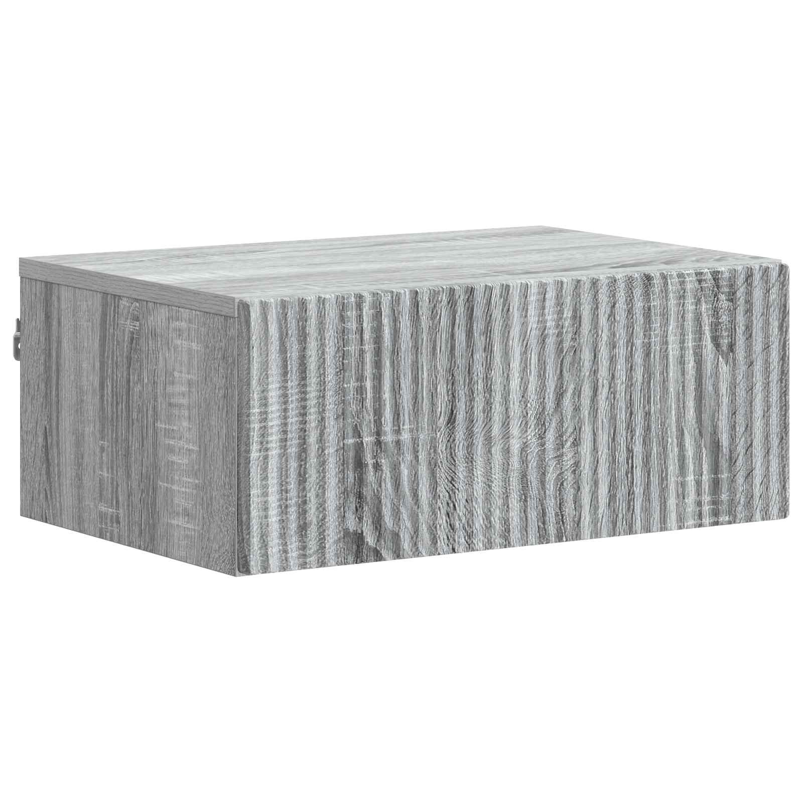 vidaXL Wall-Mounted Bedside Cabinet 2 pcs Grey Sonoma 5