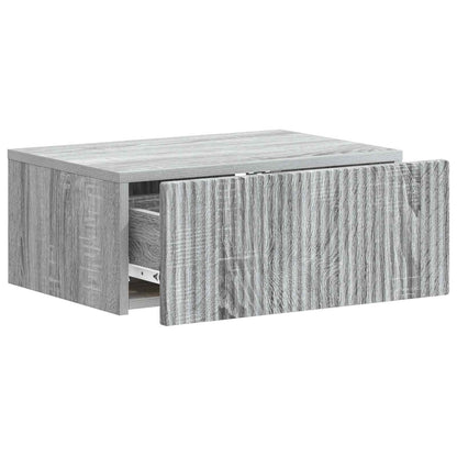 vidaXL Wall-Mounted Bedside Cabinet 2 pcs Grey Sonoma 6