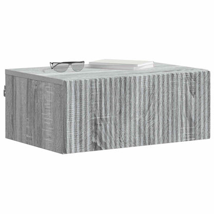 vidaXL Wall-Mounted Bedside Cabinet 2 pcs Grey Sonoma 3
