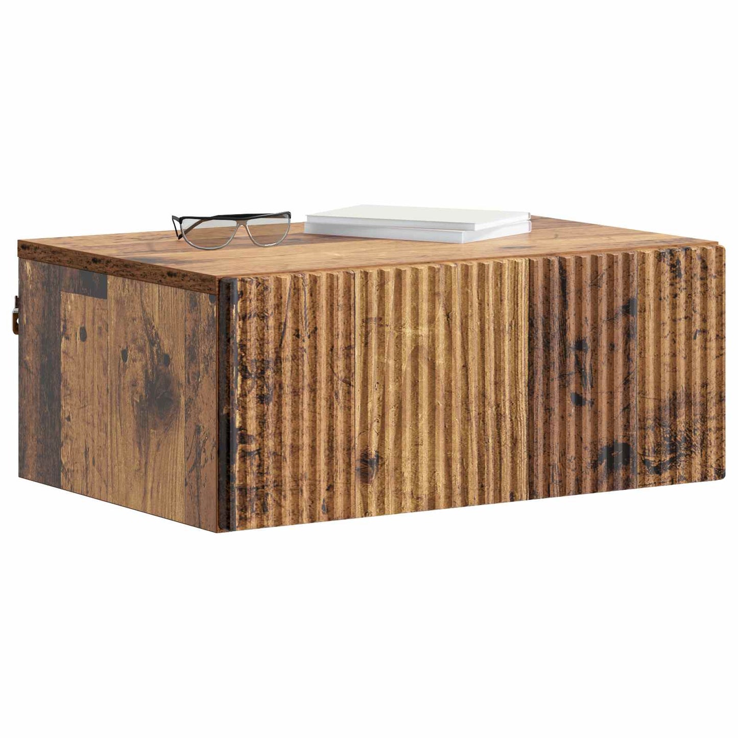 vidaXL Wall-Mounted Bedside Cabinet 2 pcs Old Wood 49 x 34.5 x 20 cm 3