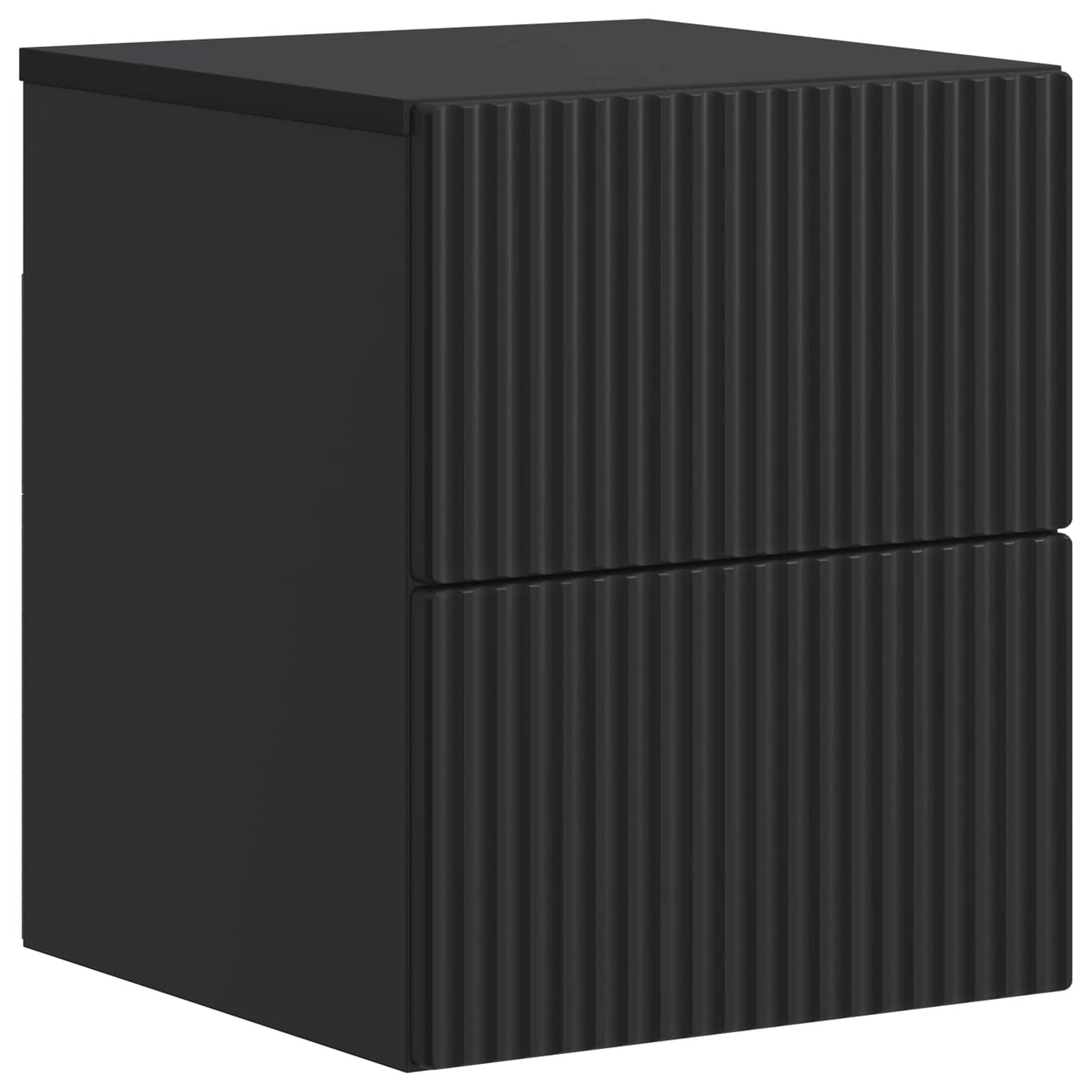 vidaXL Wall-Mounted Bedside Cabinet Black 33 x 34.5 x 40 cm 2