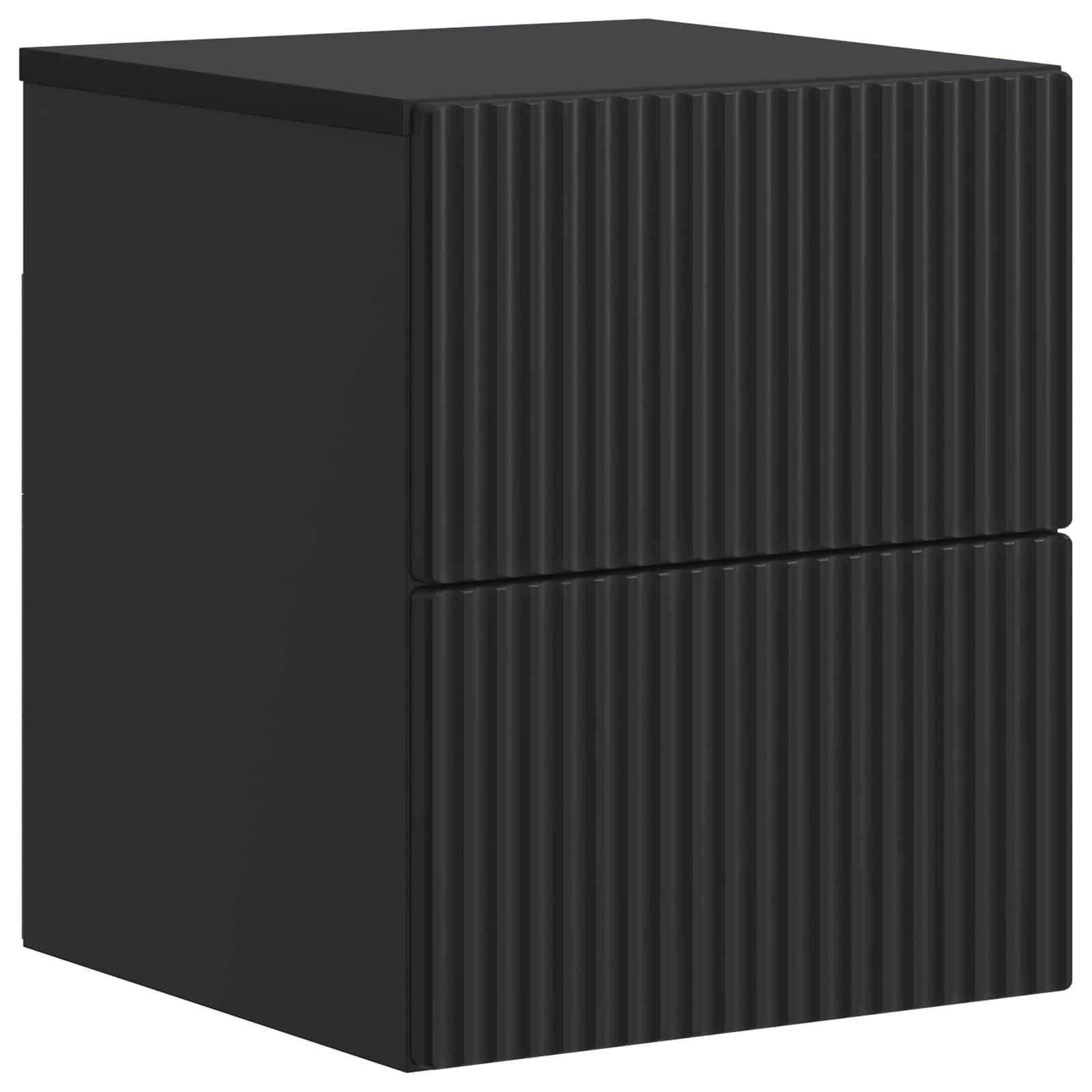 vidaXL Wall-Mounted Bedside Cabinet Black 33 x 34.5 x 40 cm 2