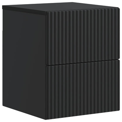 vidaXL Wall-Mounted Bedside Cabinet Black 33 x 34.5 x 40 cm 2