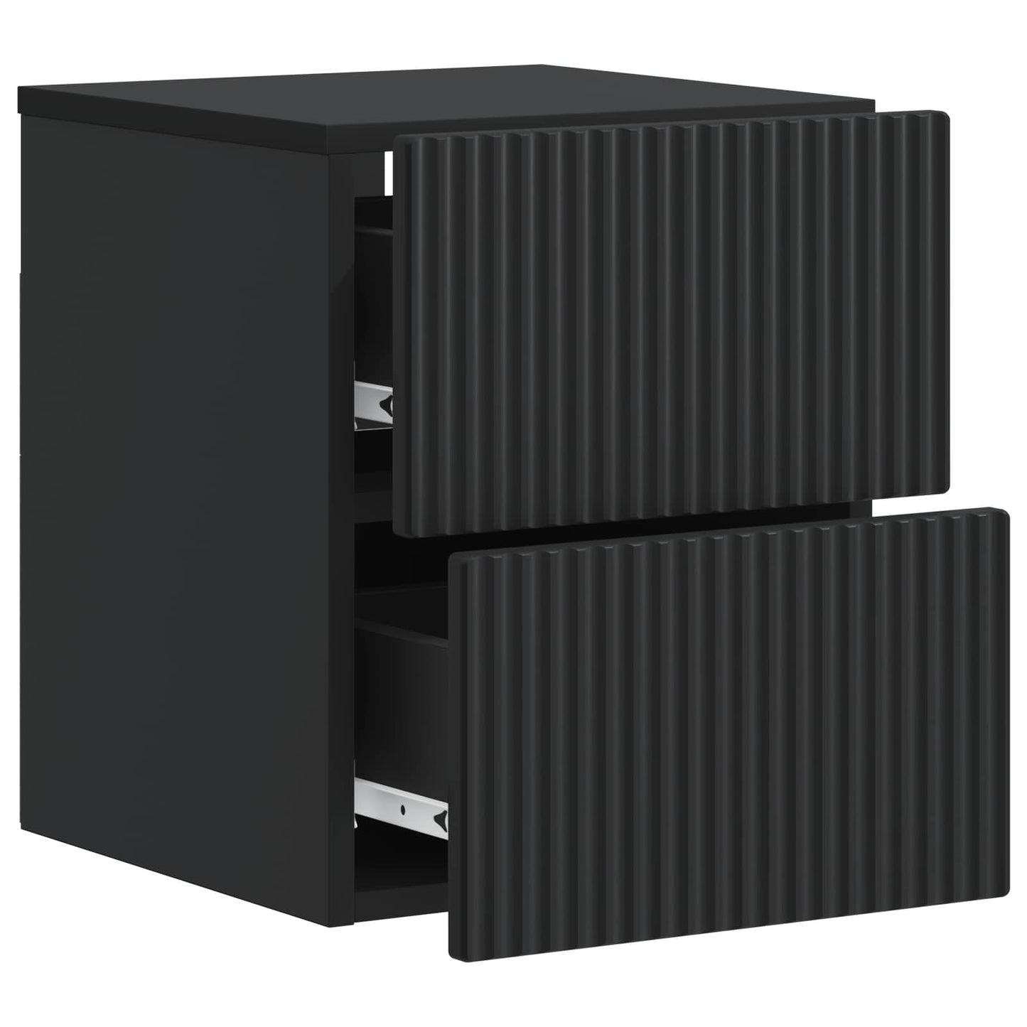 vidaXL Wall-Mounted Bedside Cabinet Black 33 x 34.5 x 40 cm 4