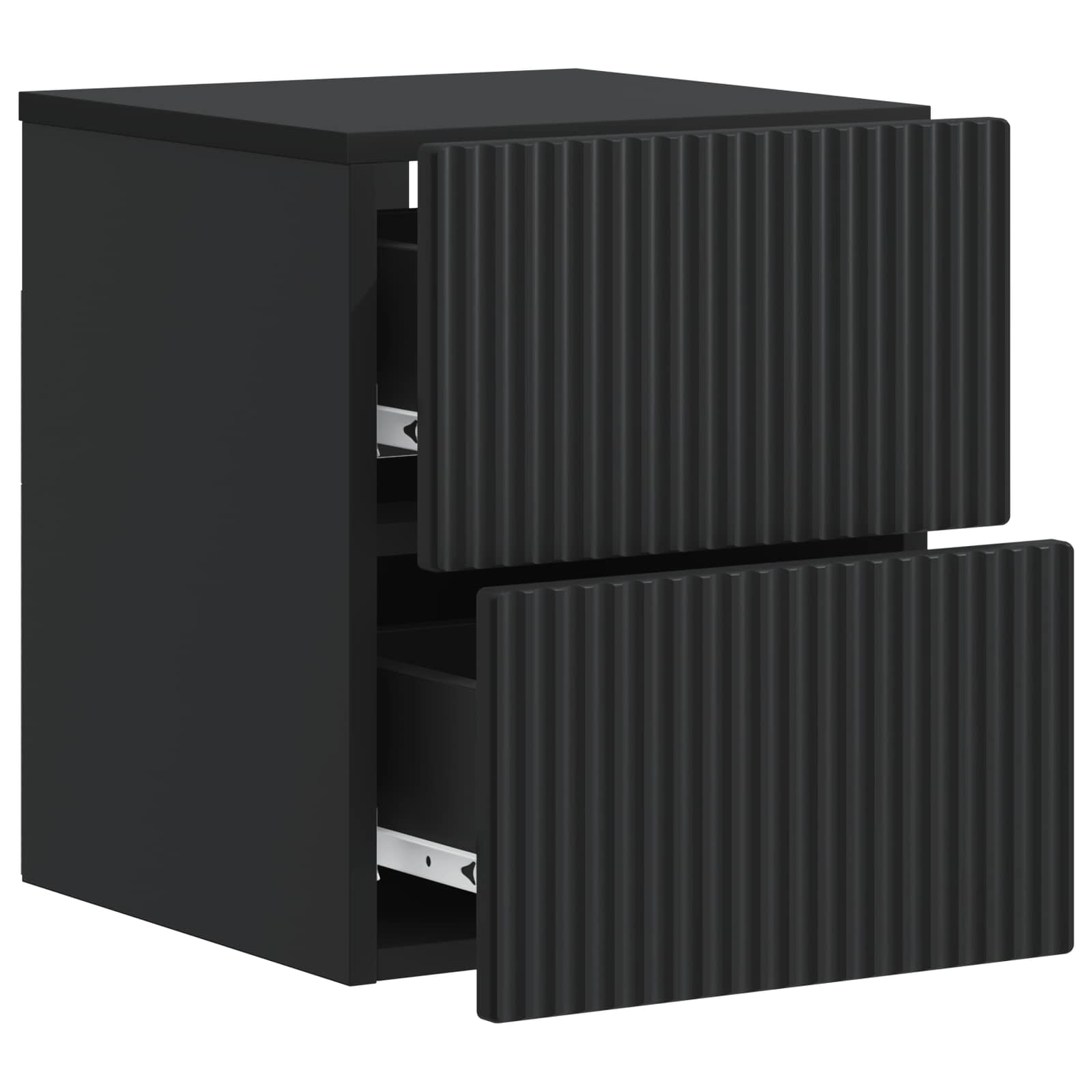 vidaXL Wall-Mounted Bedside Cabinet Black 33 x 34.5 x 40 cm 4