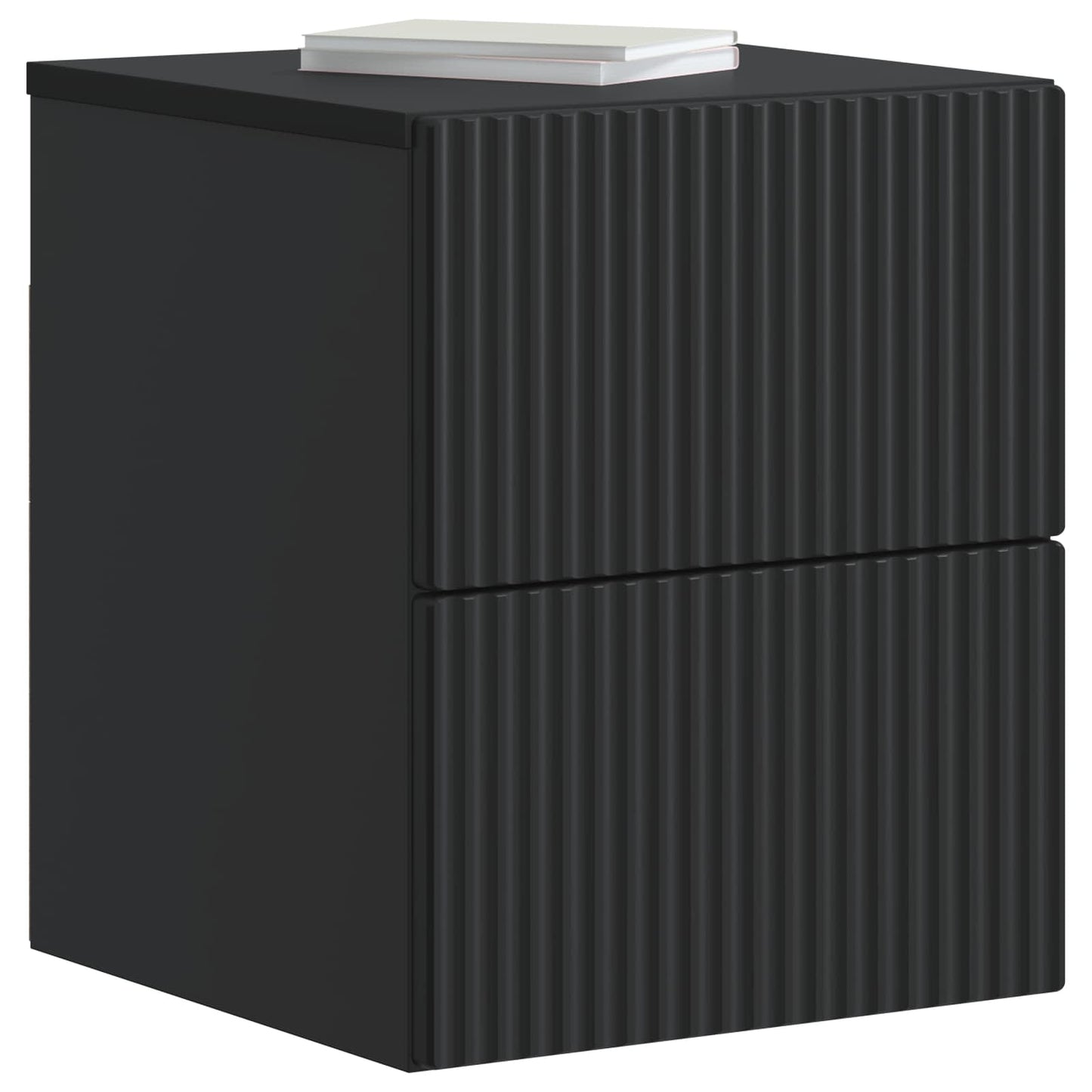 vidaXL Wall-Mounted Bedside Cabinet Black 33 x 34.5 x 40 cm 3