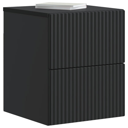 vidaXL Wall-Mounted Bedside Cabinet Black 33 x 34.5 x 40 cm 3